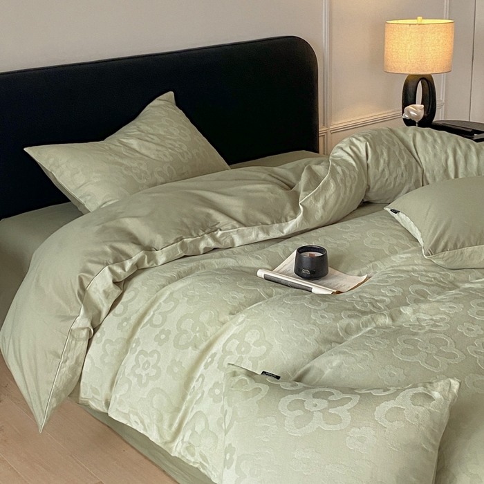 91家纺网 家纺一手货源 找家纺 （总）宜代光年 2025新款厚织全棉大提花小清新系列四件套