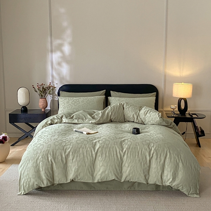 91家纺网 家纺一手货源 找家纺 （总）宜代光年 2025新款厚织全棉大提花小清新系列四件套