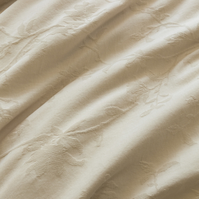 91家纺网 家纺一手货源 找家纺 宜代光年 2025新款厚织全棉大提花极有家系列四件套 花影-奶白