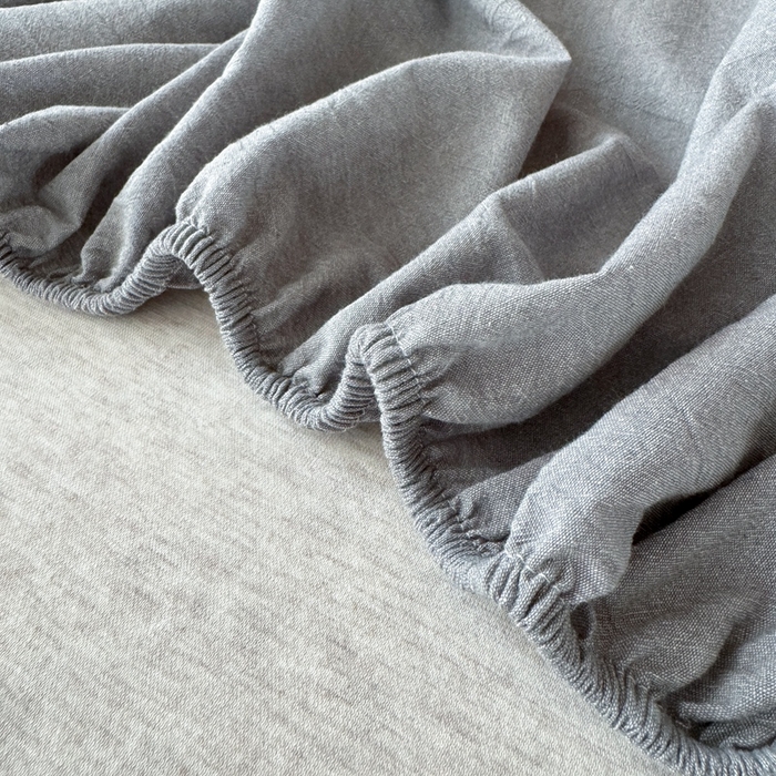 91家纺网 家纺一手货源 找家纺 北欧良品2025新款色织水洗棉学生单品床笠 纯棉-冰川灰