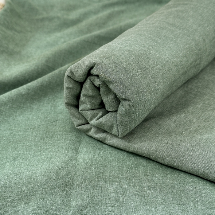 91家纺网 家纺一手货源 找家纺 北欧良品2025新款色织水洗棉学生单品床笠 纯棉-草绿