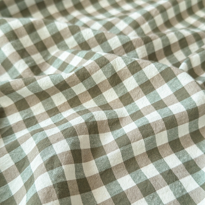 91家纺网 家纺一手货源 找家纺 北欧良品2025新款色织水洗棉学生单品床笠 纯棉-草绿小格