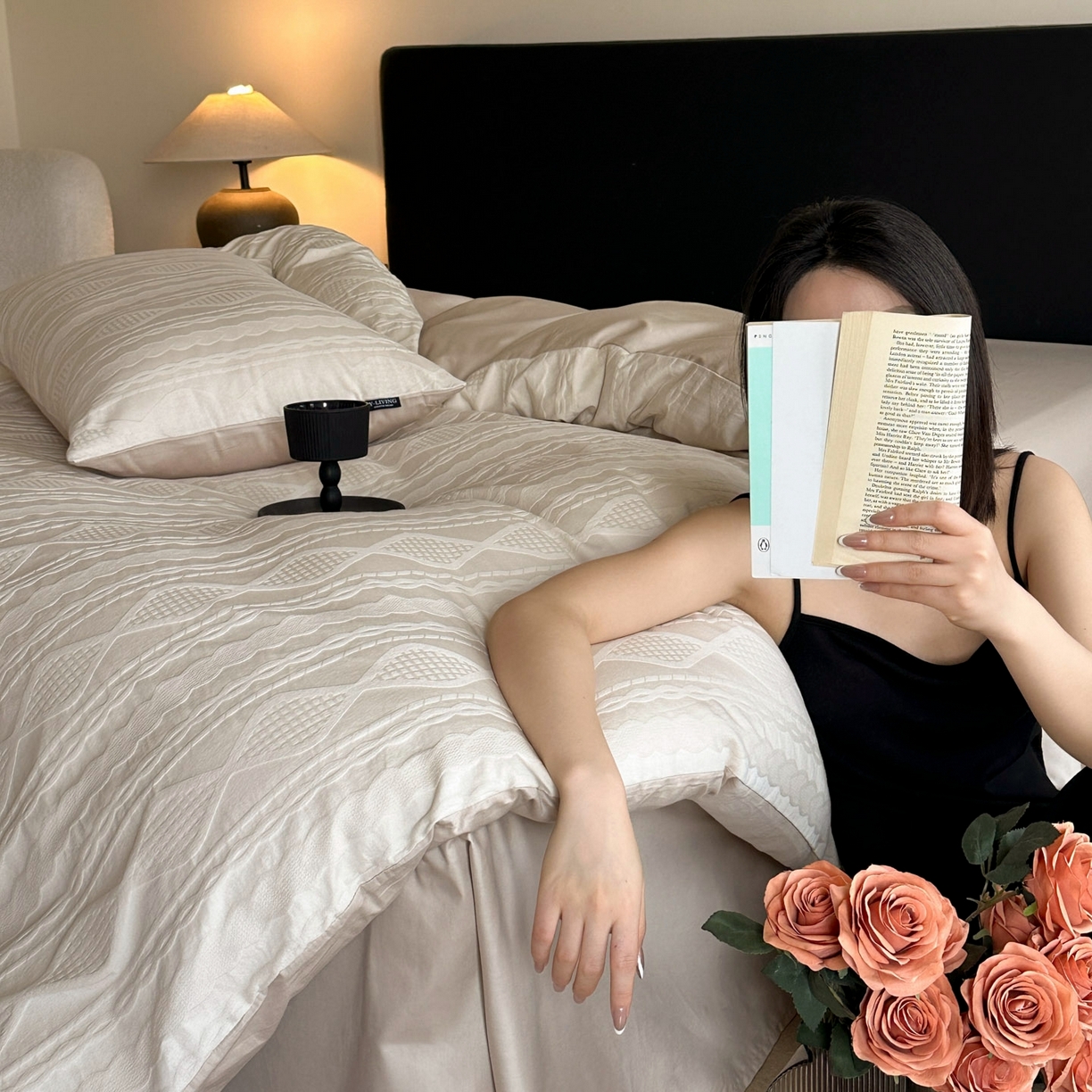 91家纺网 家纺一手货源 找家纺 宜代光年 2025新款厚织全棉大提花系列四件套 阳光少年-奶白