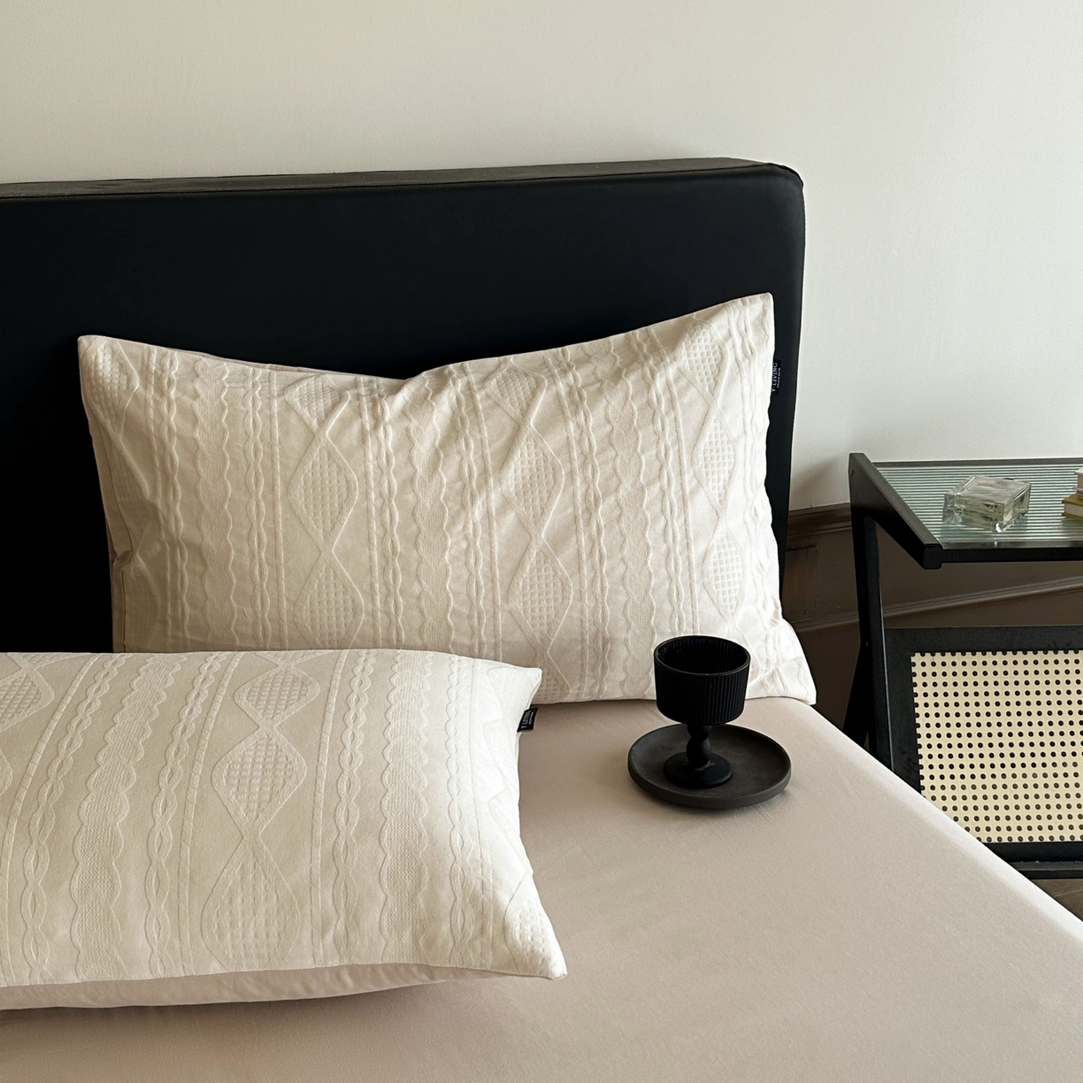 91家纺网 家纺一手货源 找家纺 宜代光年 2025新款厚织全棉大提花系列四件套 阳光少年-奶白