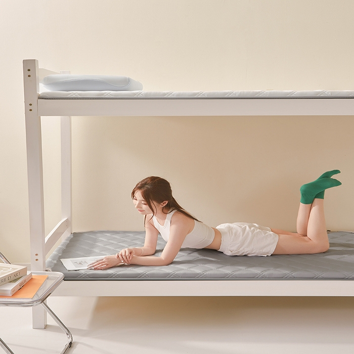 91家纺网 家纺一手货源 找家纺 丽诺床垫 2025新款提花乳胶记忆棉三明治学生床垫 灰色