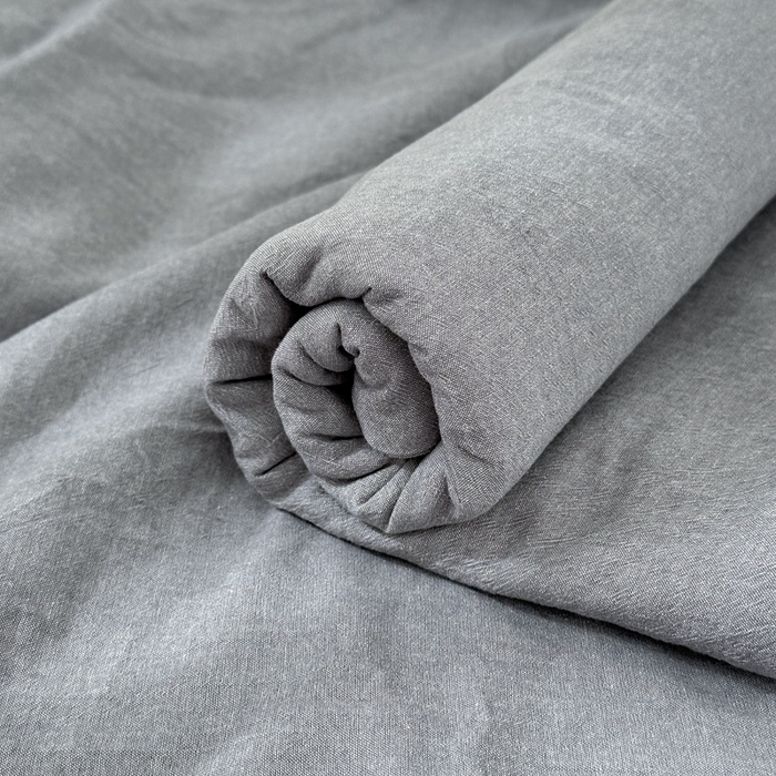 91家纺网 家纺一手货源 找家纺 北欧良品2025新款色织水洗棉学生单品床单 纯棉-冰川灰