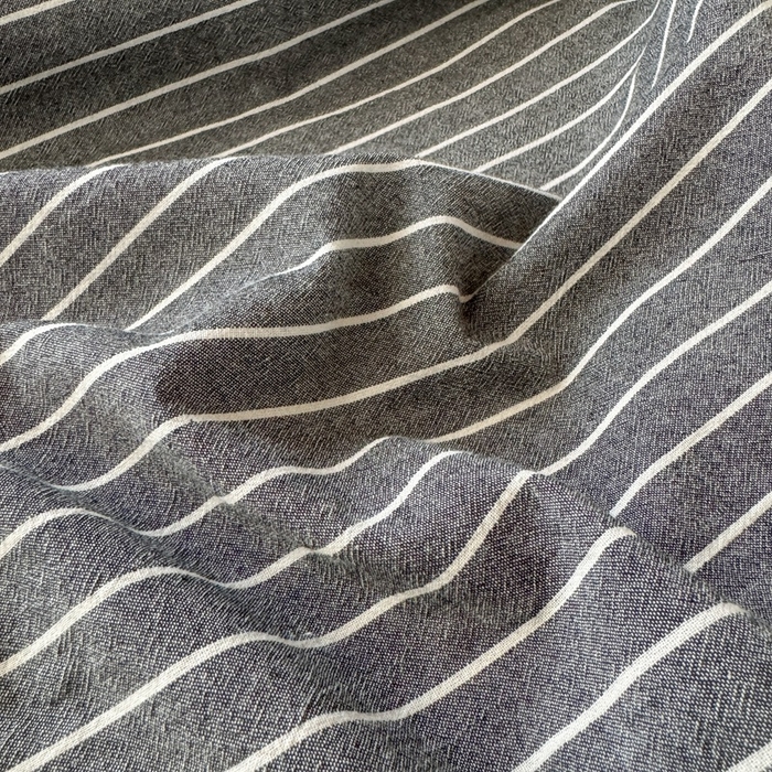 91家纺网 家纺一手货源 找家纺 北欧良品2025新款色织水洗棉学生单品床单 纯棉-灰细条