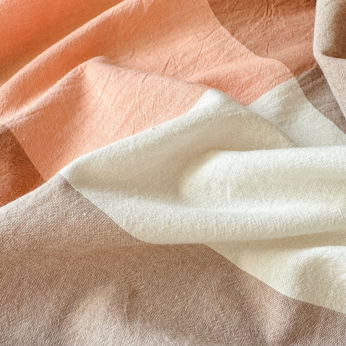 91家纺网 家纺一手货源 找家纺 北欧良品2025新款色织水洗棉学生单品床单 纯棉-蜜粉大格