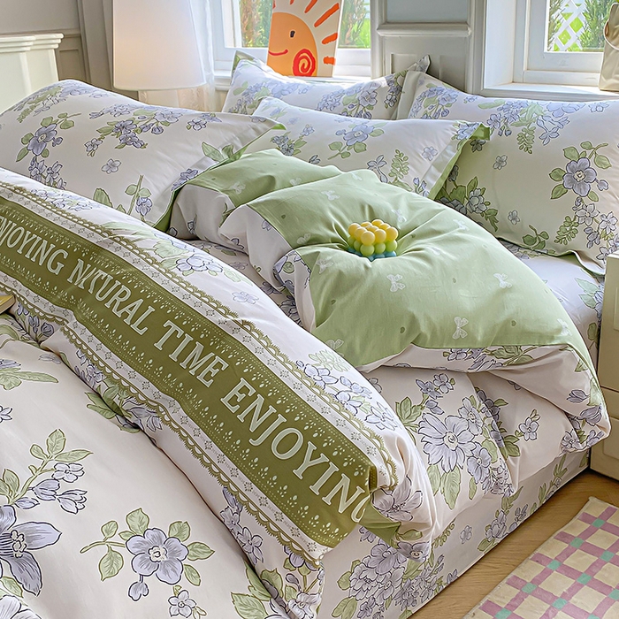 91家纺网 家纺一手货源 找家纺 （总）禧安居 2025新款高支高密活性印染全棉印花四件套全棉四件套三件套被套（支持定制尺寸）