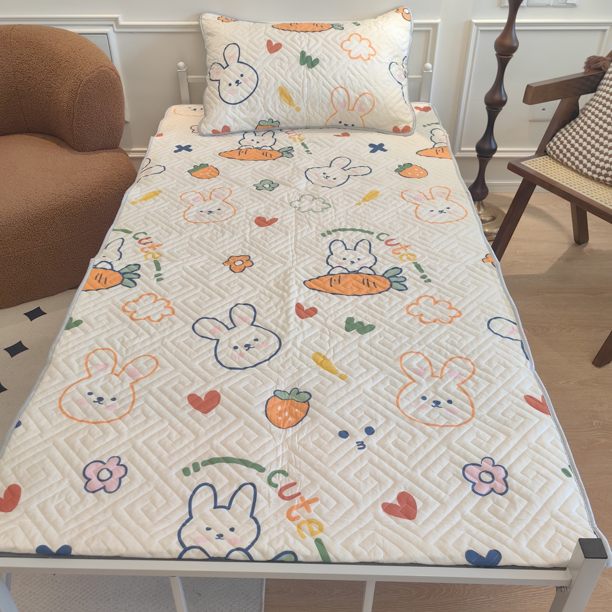 91家纺网 家纺一手货源 找家纺 （总）舒居家纺 2025新款学生宿舍上下铺 软床垫 床盖 --实拍图