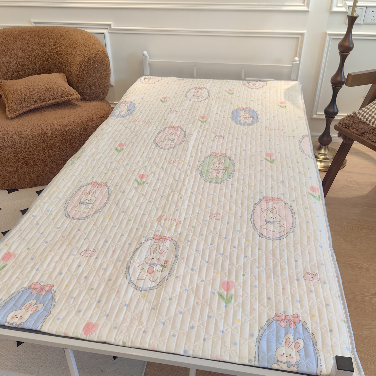 91家纺网 家纺一手货源 找家纺 （总）舒居家纺 2025新款学生宿舍上下铺 软床垫 床盖 --实拍图