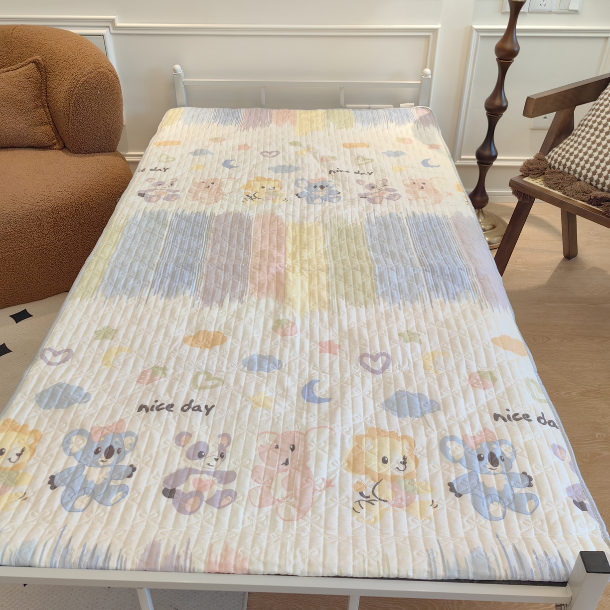 91家纺网 家纺一手货源 找家纺 （总）舒居家纺 2025新款学生宿舍上下铺 软床垫 床盖 --实拍图