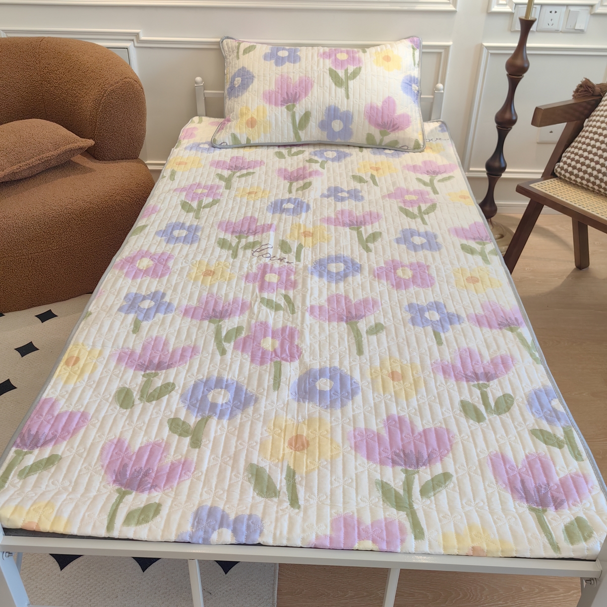 91家纺网 家纺一手货源 找家纺 （总）舒居家纺 2025新款学生宿舍上下铺 软床垫 床盖 --实拍图