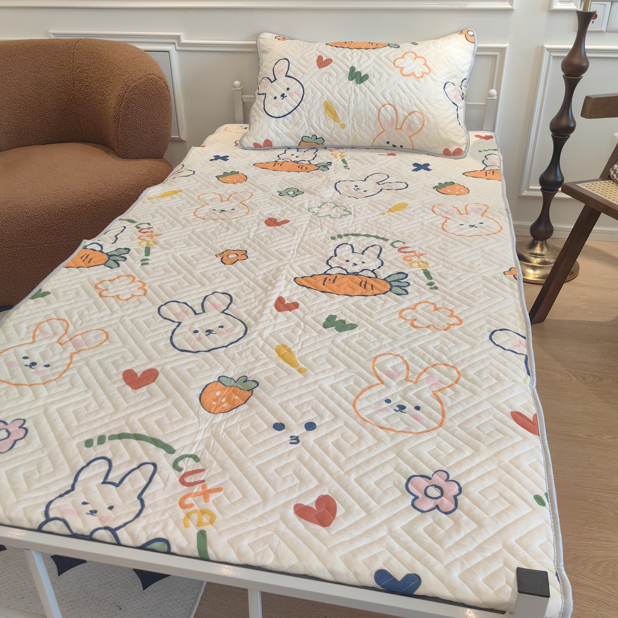 91家纺网 家纺一手货源 找家纺 （总）舒居家纺 2025新款学生宿舍上下铺 软床垫 床盖 --实拍图