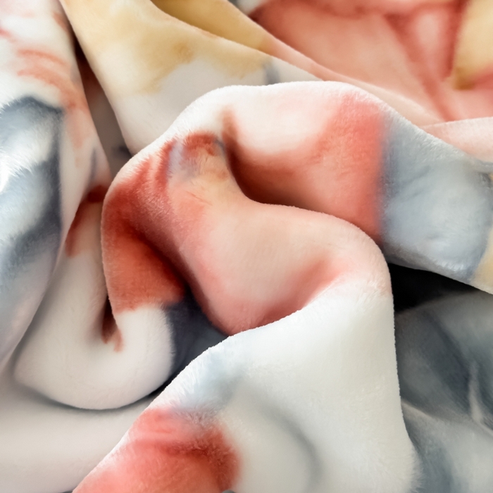 91家纺网 家纺一手货源 找家纺 法莱妮毛毯 2025新款A类双层加厚拉舍尔天丝超柔云毯繁花似锦-蓝色