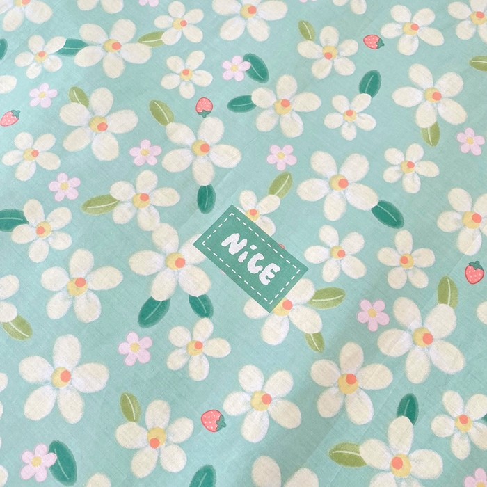 91家纺网 家纺一手货源 找家纺 小叮当家纺仓储工厂店 （爆款花型 长期款 不断货）2025年新款简约条纹卡通花卉全棉纯棉三件套四件套 花满城-绿