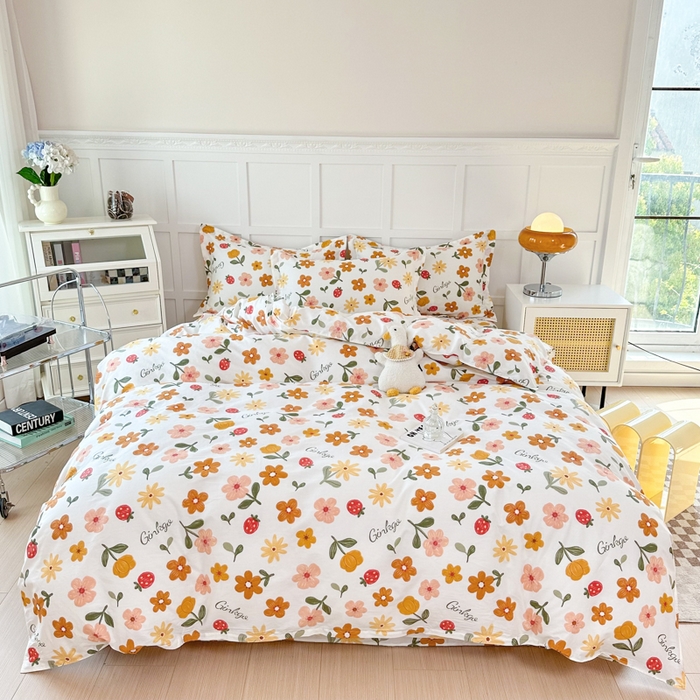 91家纺网 家纺一手货源 找家纺 小叮当家纺仓储工厂店 （爆款花型 长期款 不断货）2025年新款简约条纹卡通花卉全棉纯棉三件套四件套 花期AA