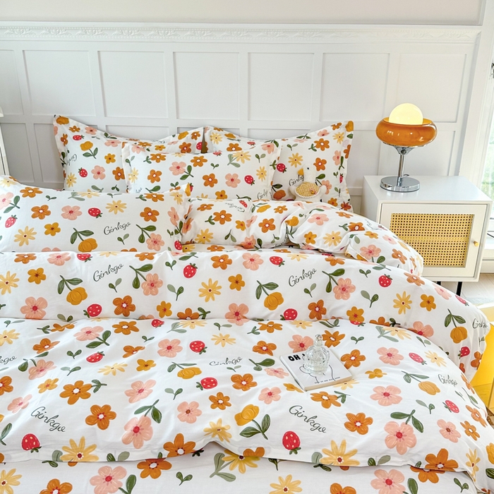 91家纺网 家纺一手货源 找家纺 小叮当家纺仓储工厂店 （爆款花型 长期款 不断货）2025年新款简约条纹卡通花卉全棉纯棉三件套四件套 花期AA