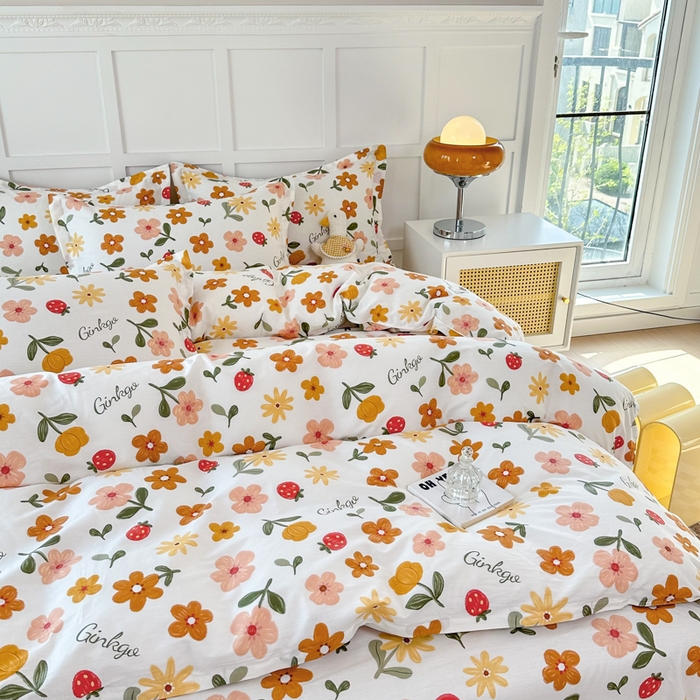 91家纺网 家纺一手货源 找家纺 小叮当家纺仓储工厂店 （爆款花型 长期款 不断货）2025年新款简约条纹卡通花卉全棉纯棉三件套四件套 花期AA