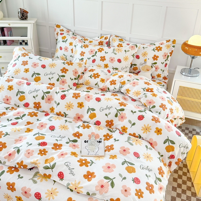 91家纺网 家纺一手货源 找家纺 小叮当家纺仓储工厂店 （爆款花型 长期款 不断货）2025年新款简约条纹卡通花卉全棉纯棉三件套四件套 花期AA