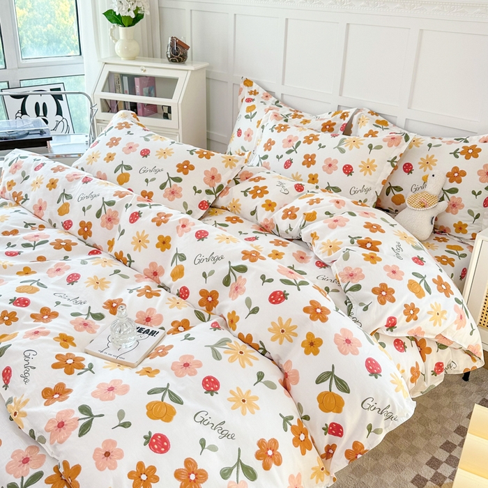 91家纺网 家纺一手货源 找家纺 小叮当家纺仓储工厂店 （爆款花型 长期款 不断货）2025年新款简约条纹卡通花卉全棉纯棉三件套四件套 花期AA