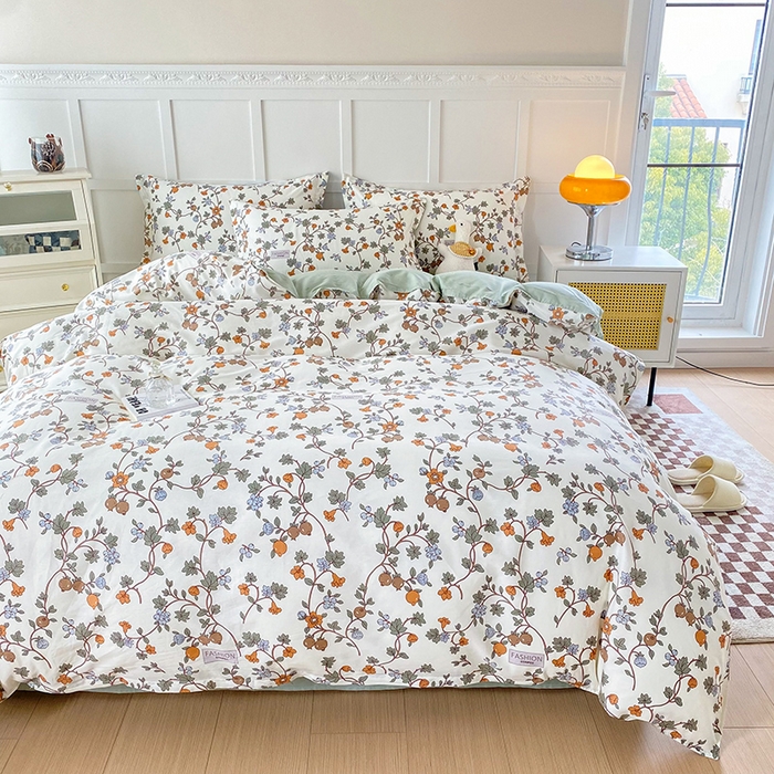 91家纺网 家纺一手货源 找家纺 小叮当家纺仓储工厂店 （爆款花型 长期款 不断货）2025年新款简约条纹卡通花卉全棉纯棉三件套四件套 花千骨