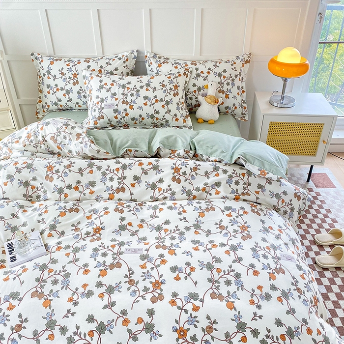 91家纺网 家纺一手货源 找家纺 小叮当家纺仓储工厂店 （爆款花型 长期款 不断货）2025年新款简约条纹卡通花卉全棉纯棉三件套四件套 花千骨