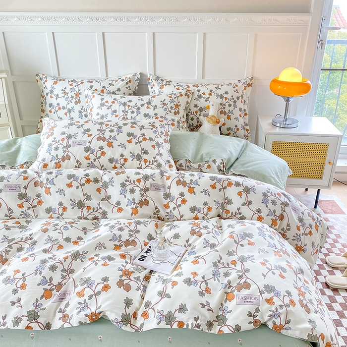 91家纺网 家纺一手货源 找家纺 小叮当家纺仓储工厂店 （爆款花型 长期款 不断货）2025年新款简约条纹卡通花卉全棉纯棉三件套四件套 花千骨