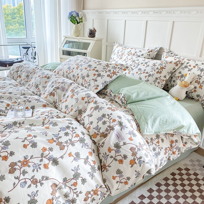 91家纺网 家纺一手货源 找家纺 小叮当家纺仓储工厂店 （爆款花型 长期款 不断货）2025年新款简约条纹卡通花卉全棉纯棉三件套四件套 花千骨