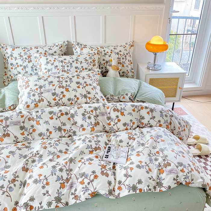 91家纺网 家纺一手货源 找家纺 小叮当家纺仓储工厂店 （爆款花型 长期款 不断货）2025年新款简约条纹卡通花卉全棉纯棉三件套四件套 花千骨