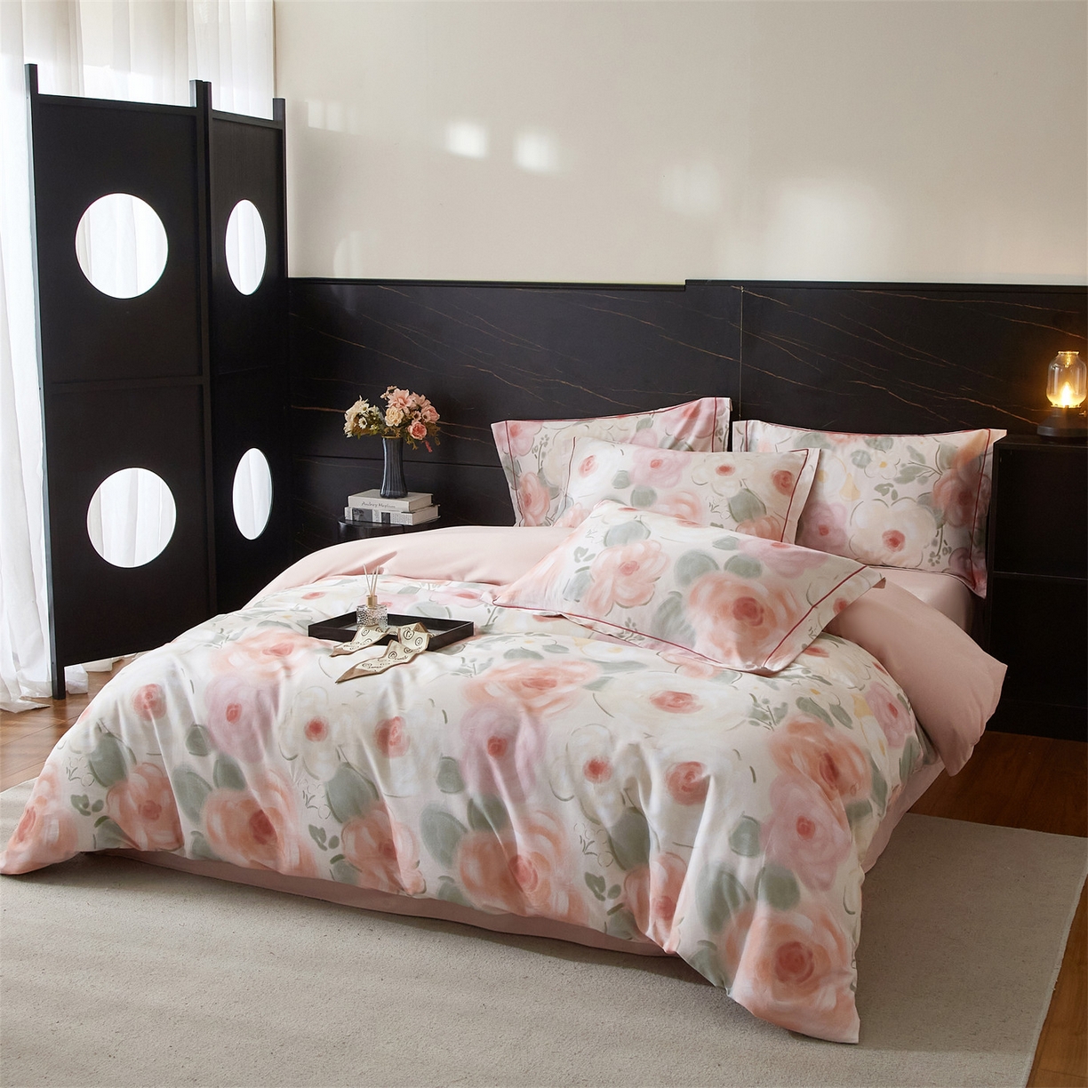 91家纺网 家纺一手货源 找家纺 （总1）曼秀琳2025秋冬新款全棉超柔数码印花磨毛四件套（32*21支）