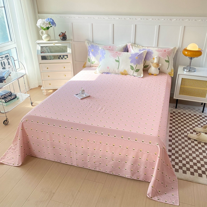 91家纺网 家纺一手货源 找家纺 小叮当家纺仓储工厂店 （爆款花型 长期款 不断货）2025年新款简约条纹卡通花卉全棉纯棉三件套四件套 惊鸿仙子