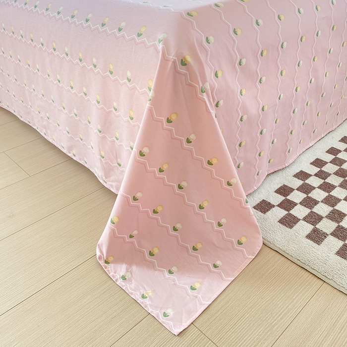 91家纺网 家纺一手货源 找家纺 小叮当家纺仓储工厂店 （爆款花型 长期款 不断货）2025年新款简约条纹卡通花卉全棉纯棉三件套四件套 惊鸿仙子