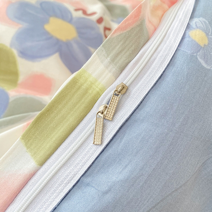 91家纺网 家纺一手货源 找家纺 小叮当家纺仓储工厂店 （爆款花型 长期款 不断货）2025年新款简约条纹卡通花卉全棉纯棉三件套四件套 蓝海晨光