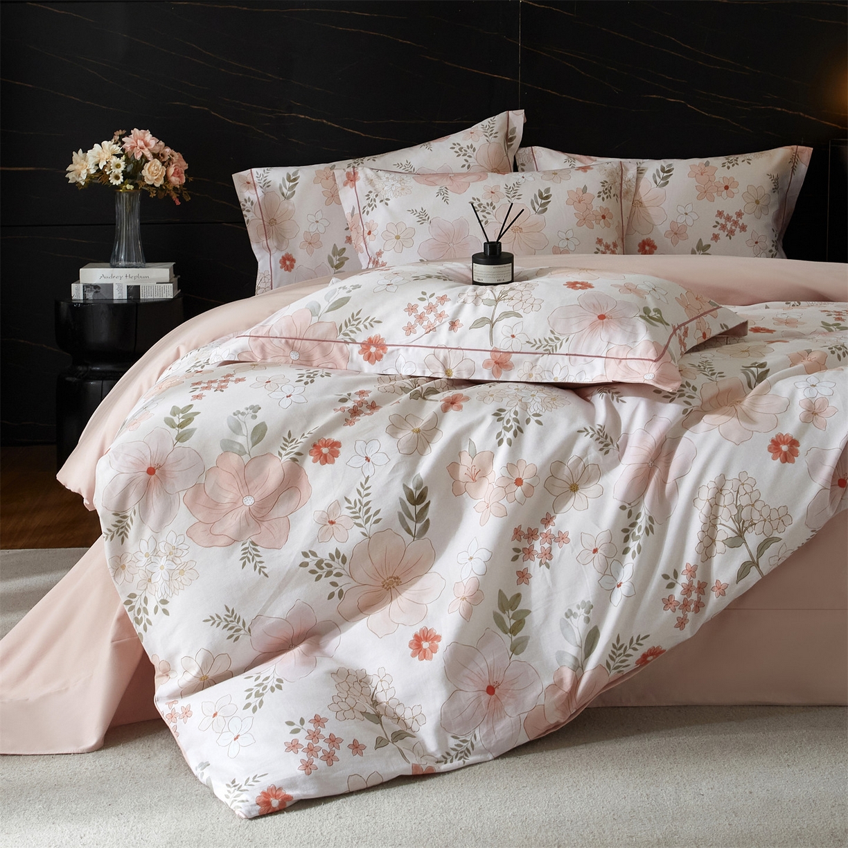 91家纺网 家纺一手货源 找家纺 曼秀琳 2025秋冬新款32支超柔生态磨毛四件套 春意