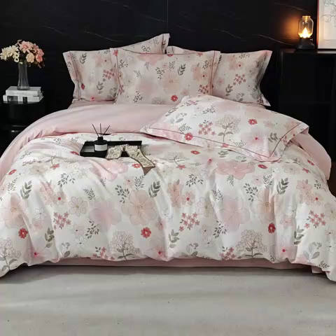 91家纺网 家纺一手货源 找家纺 曼秀琳 2025秋冬新款32支超柔生态磨毛四件套 春意