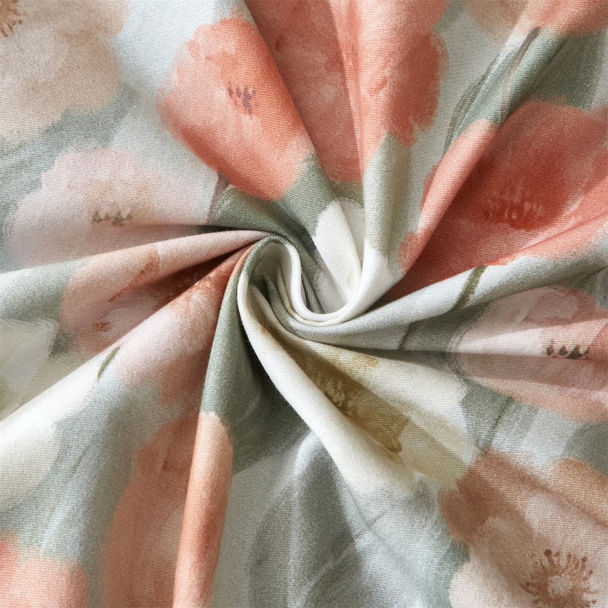 91家纺网 家纺一手货源 找家纺 （总1）曼秀琳2025秋冬新款全棉超柔数码印花磨毛四件套（32*21支） 朵唯-绿