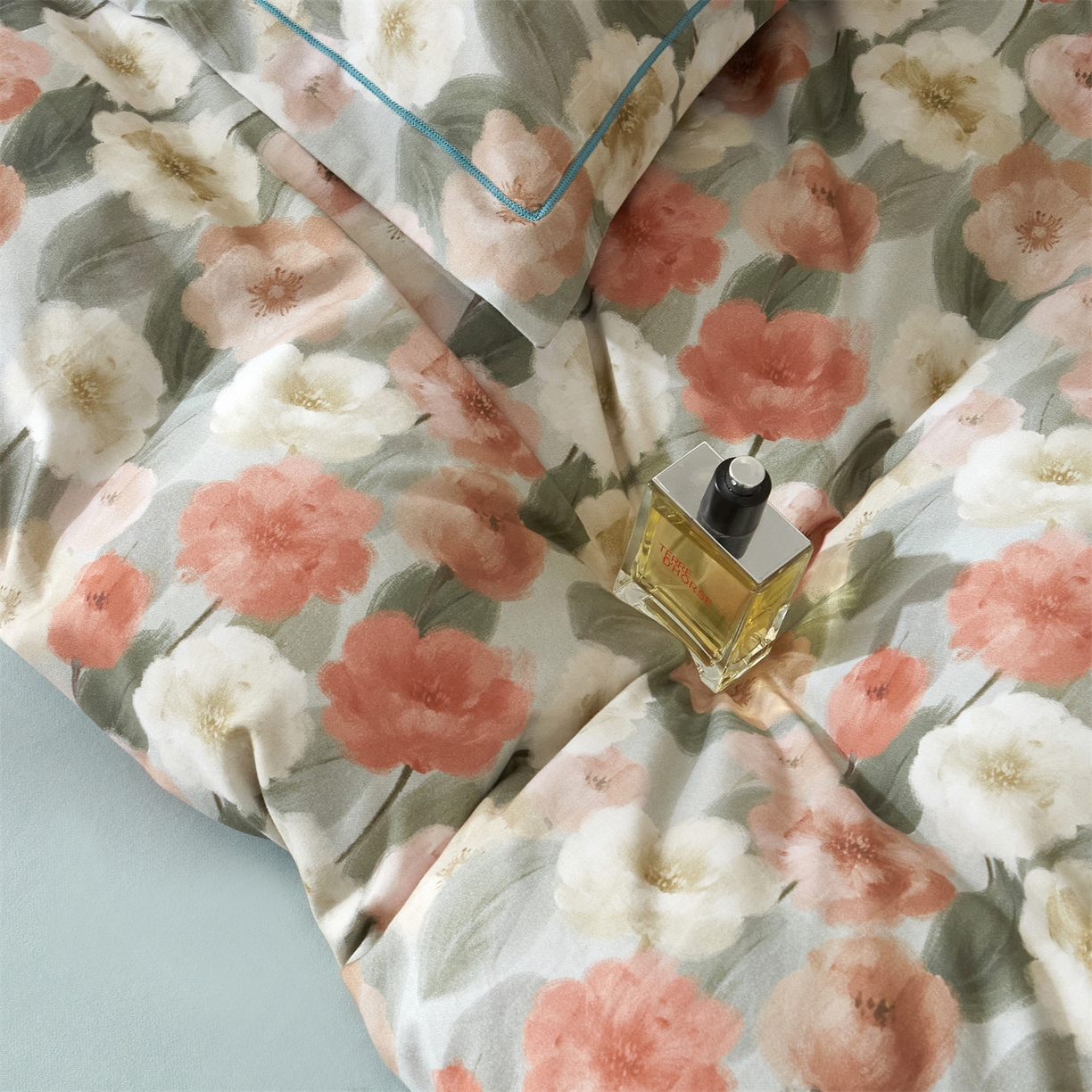 91家纺网 家纺一手货源 找家纺 （总1）曼秀琳2025秋冬新款全棉超柔数码印花磨毛四件套（32*21支） 朵唯-绿