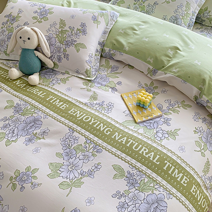 91家纺网 家纺一手货源 找家纺 禧安居 2025新款高支高密活性印染全棉印花四件套全棉四件套三件套被套（支持定制尺寸） 风之恋