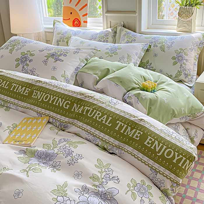 91家纺网 家纺一手货源 找家纺 禧安居 2025新款高支高密活性印染全棉印花四件套全棉四件套三件套被套（支持定制尺寸） 风之恋