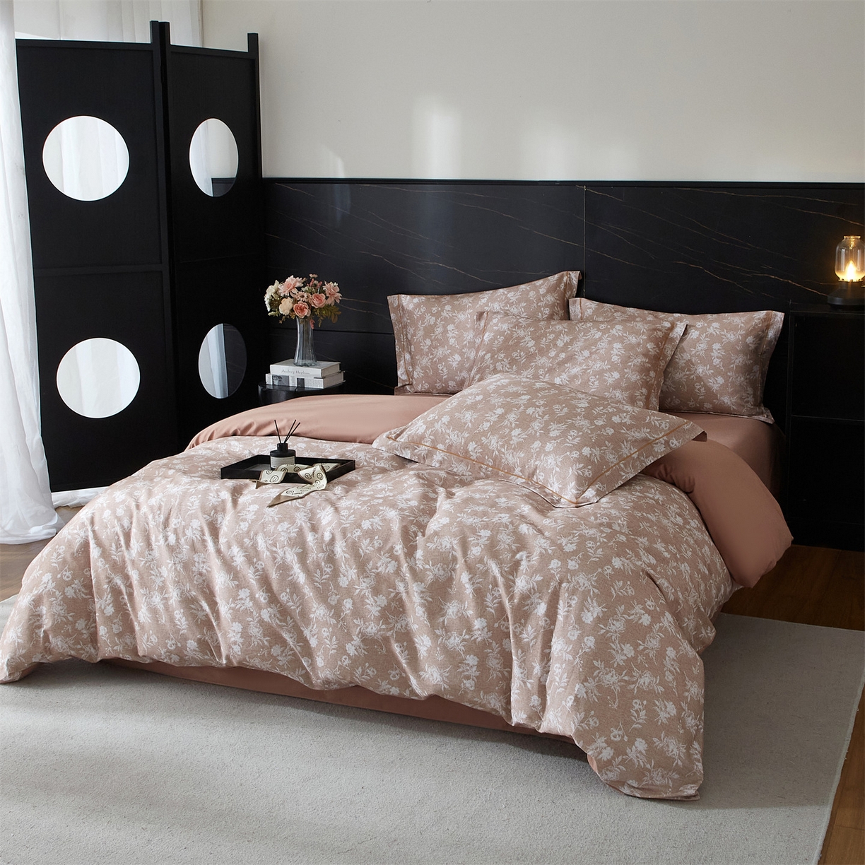 91家纺网 家纺一手货源 找家纺 曼秀琳 2025秋冬新款32支超柔生态磨毛四件套 兰序-桔