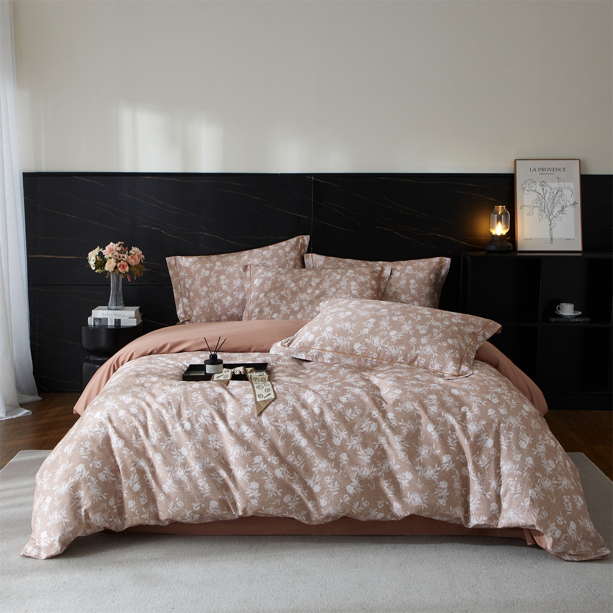 91家纺网 家纺一手货源 找家纺 曼秀琳 2025秋冬新款32支超柔生态磨毛四件套 兰序-桔