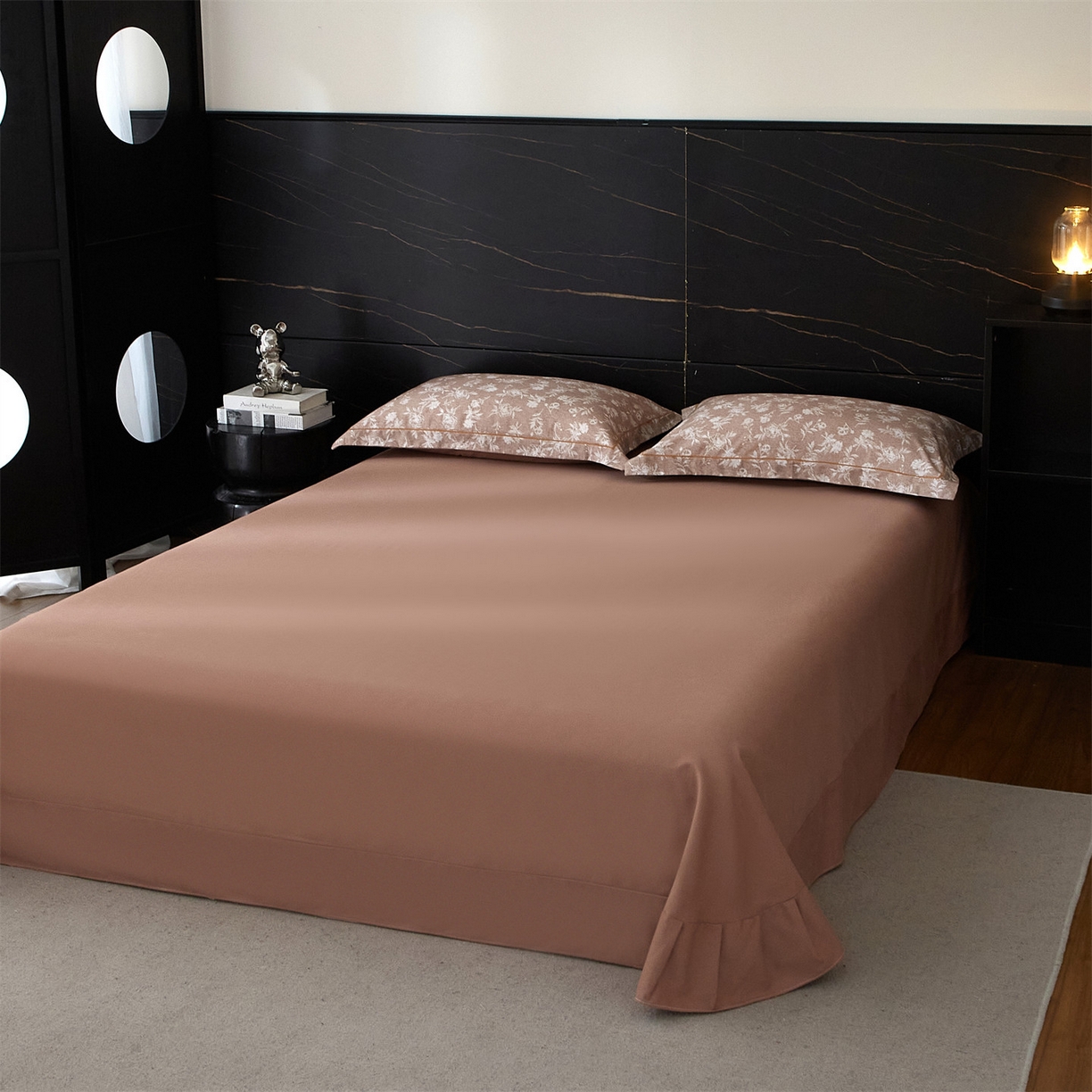 91家纺网 家纺一手货源 找家纺 曼秀琳 2025秋冬新款32支超柔生态磨毛四件套 兰序-桔