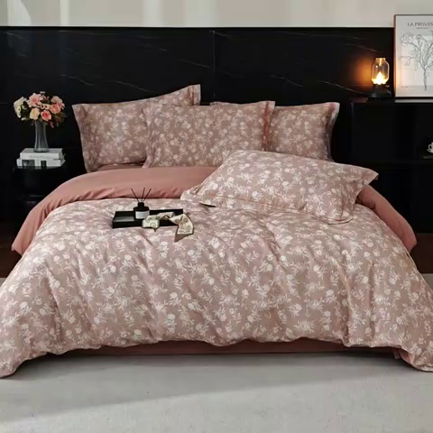 91家纺网 家纺一手货源 找家纺 曼秀琳 2025秋冬新款32支超柔生态磨毛四件套 兰序-桔