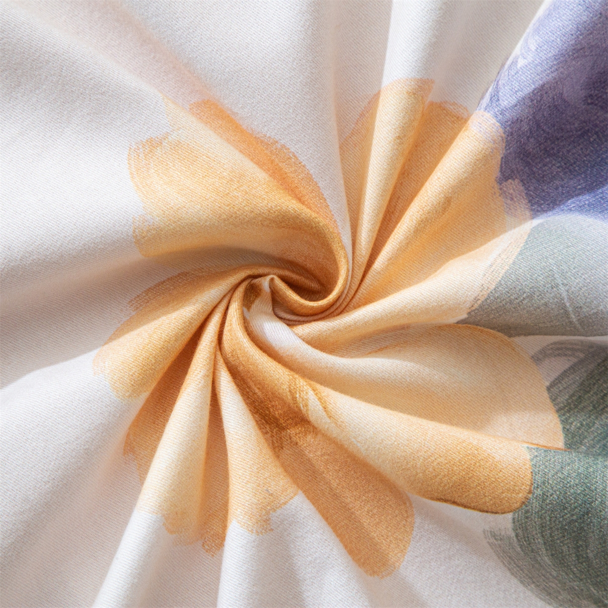 91家纺网 家纺一手货源 找家纺 （总1）曼秀琳2025秋冬新款全棉超柔数码印花磨毛四件套（32*21支） 玛雅-桔