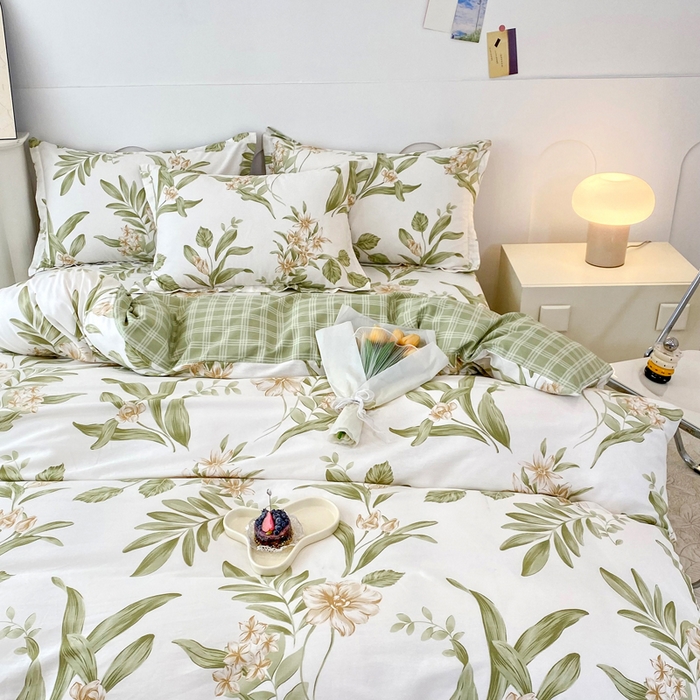 91家纺网 家纺一手货源 找家纺 小叮当家纺仓储工厂店 （爆款花型 长期款 不断货）2025年新款简约条纹卡通花卉全棉纯棉三件套四件套 羽飞舞