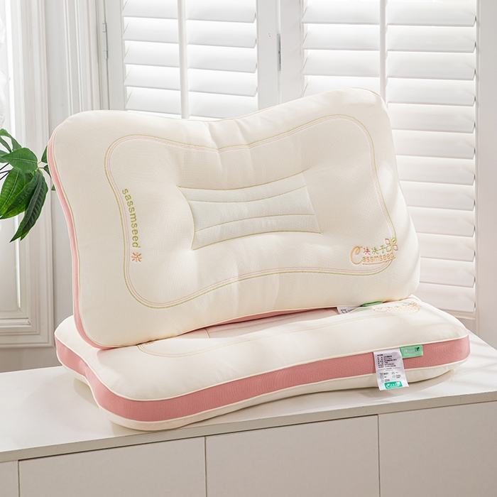 91家纺网 家纺一手货源 找家纺 圣之寐   2025新款新品  紫荆花决决子枕头枕芯 紫荆花决决子枕粉色48*74 