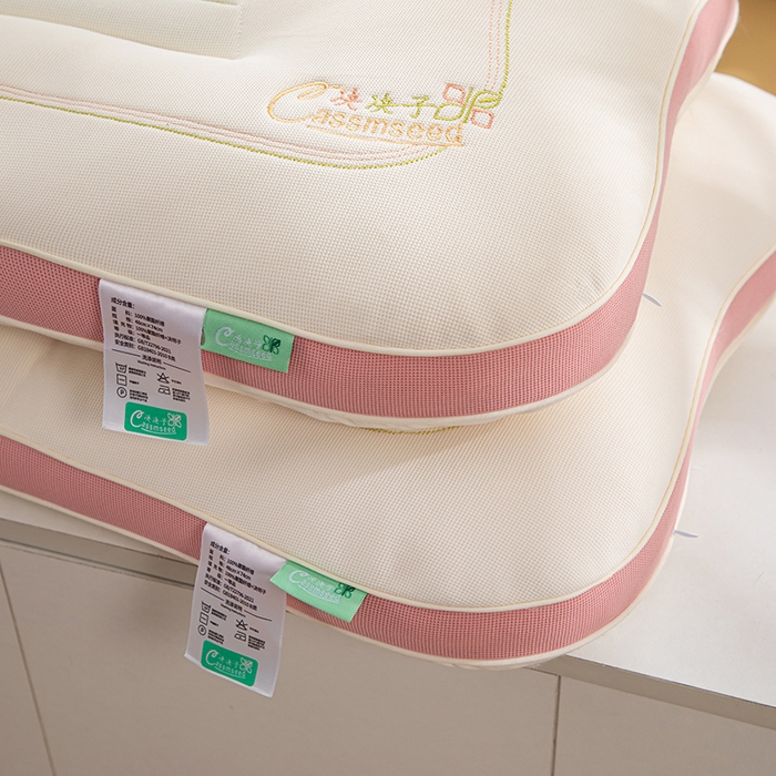 91家纺网 家纺一手货源 找家纺 圣之寐   2025新款新品  紫荆花决决子枕头枕芯 紫荆花决决子枕粉色48*74 