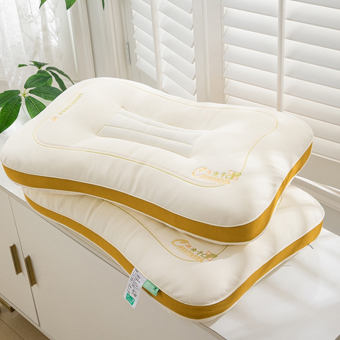 91家纺网 家纺一手货源 找家纺 圣之寐   2025新款新品  紫荆花决决子枕头枕芯 紫荆花决决子枕黄色48*74 