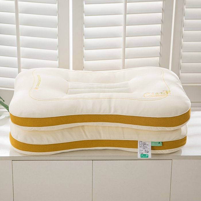 91家纺网 家纺一手货源 找家纺 圣之寐   2025新款新品  紫荆花决决子枕头枕芯 紫荆花决决子枕黄色48*74 